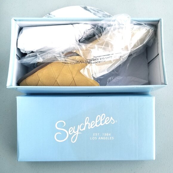 NIB Seychelles Survival Suede Woven Mules in Yellow Women Size 10 NWOT NEW! - Picture 16 of 16